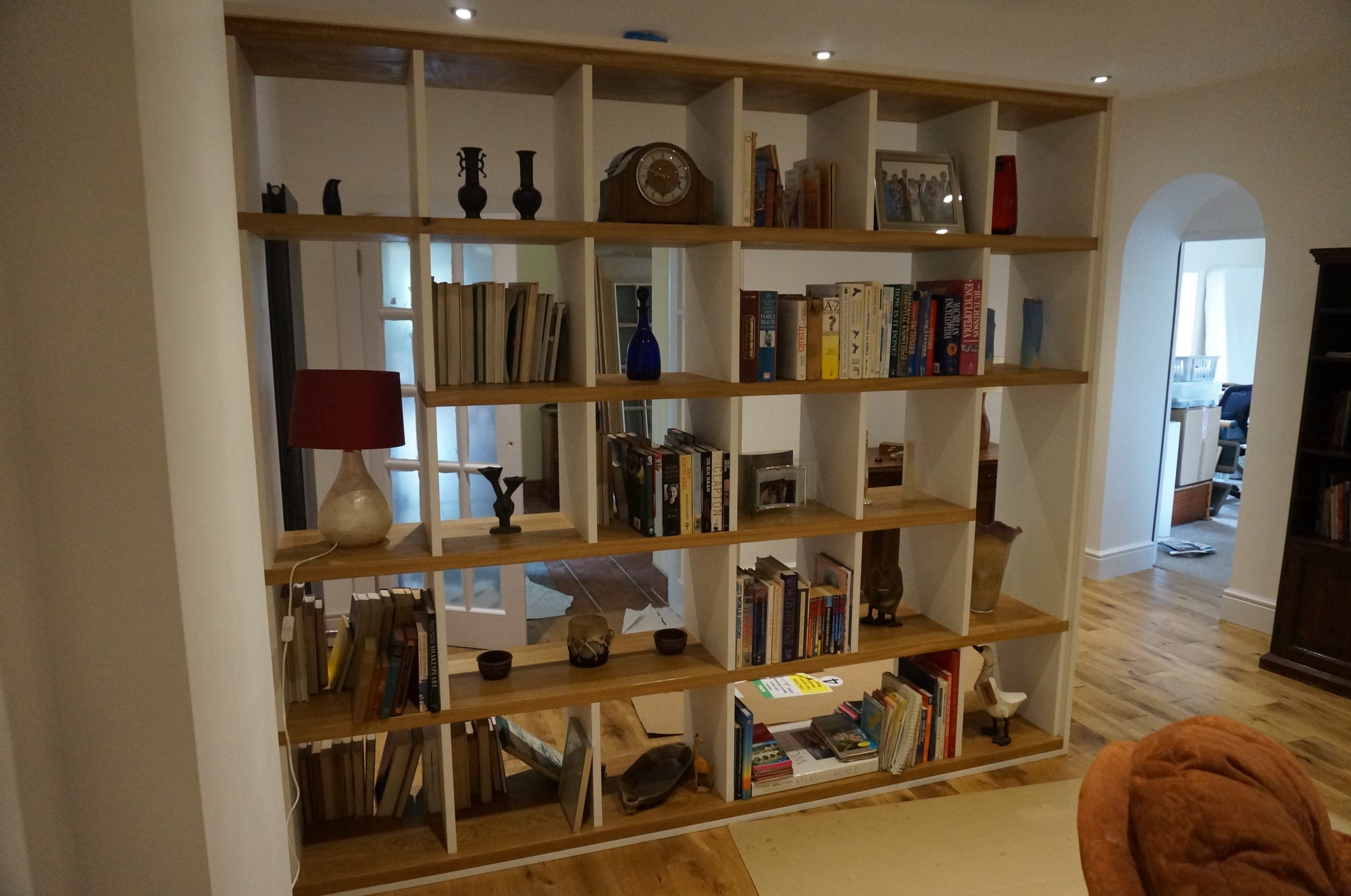 Solid Oak & MDF Room Divider / Bookshelf / Display Unit
