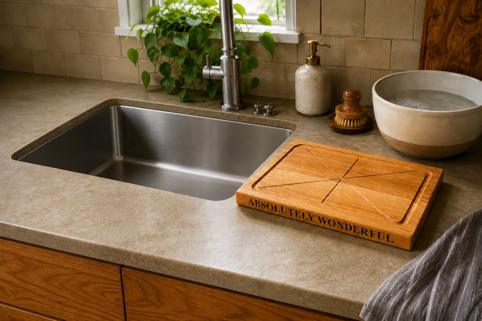 Wooden chopping board care for a handcrafted TFWACo kitchen board