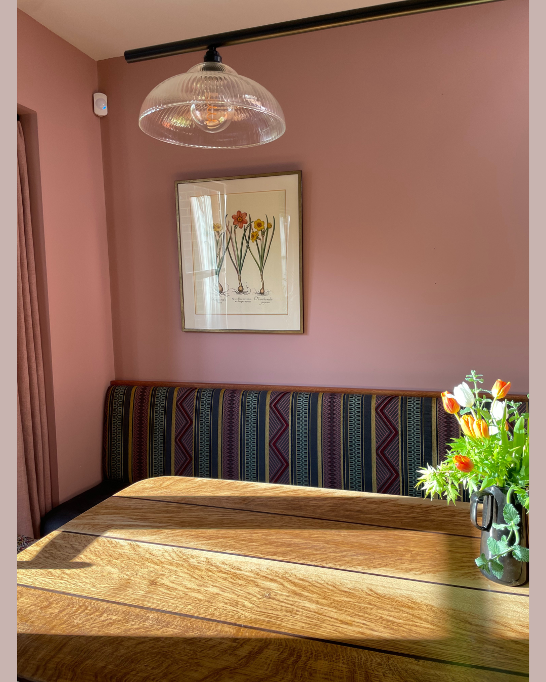 Mid Century Modern Brown Oak &amp; Petrified Bog Oak Dining Table