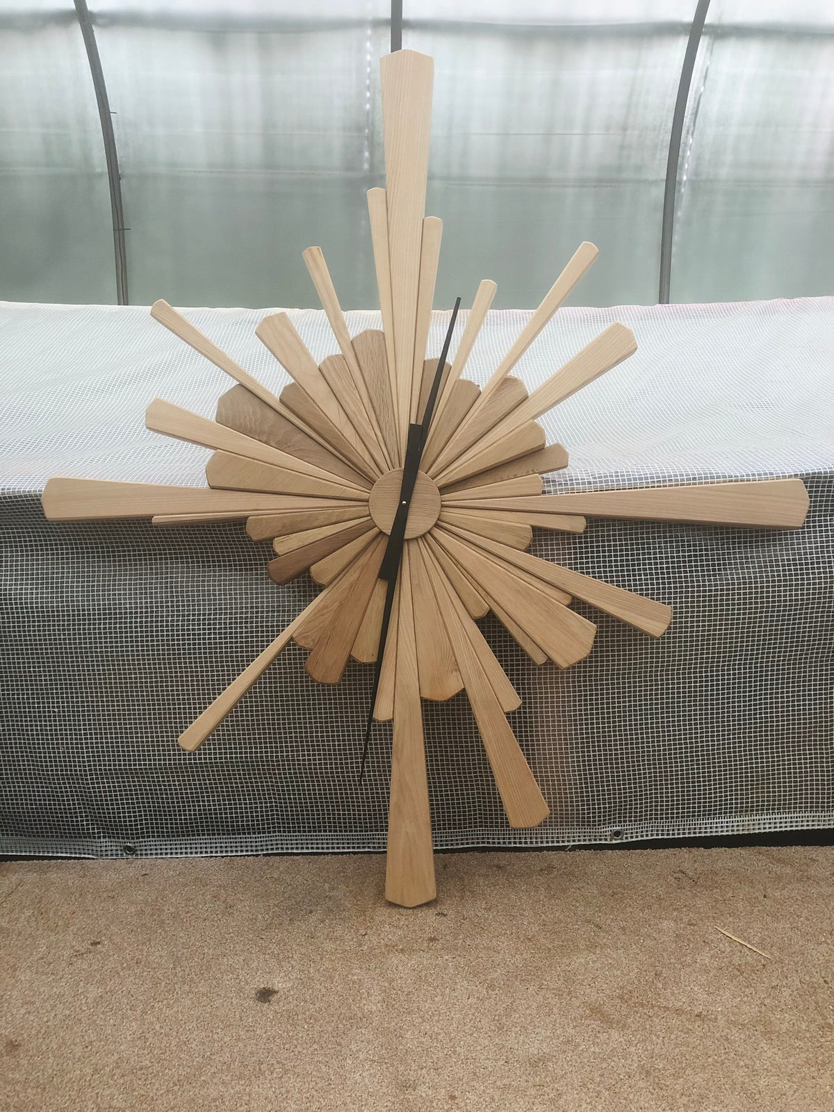 English Oak &amp; English Ash Statement Clock