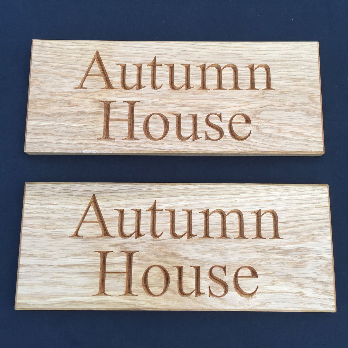 Solid Oak House Name Sign (L 50cm : H 20cm : D 2.5cm.)