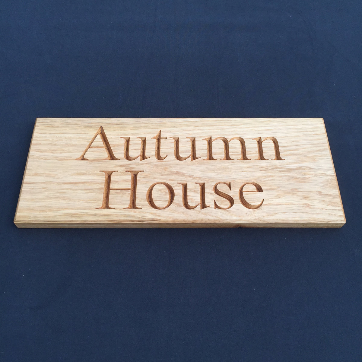 Solid Oak House Name Sign (L 50cm : H 20cm : D 2.5cm.)