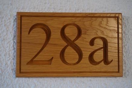 Large Solid Oak Traditional House/ Garage Number Sign, bespoke, handengraved, High Quality, durable, crafted in our wood working workshop, Gloucestershire, UK.