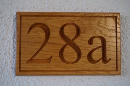 Solid Oak House Number Signs