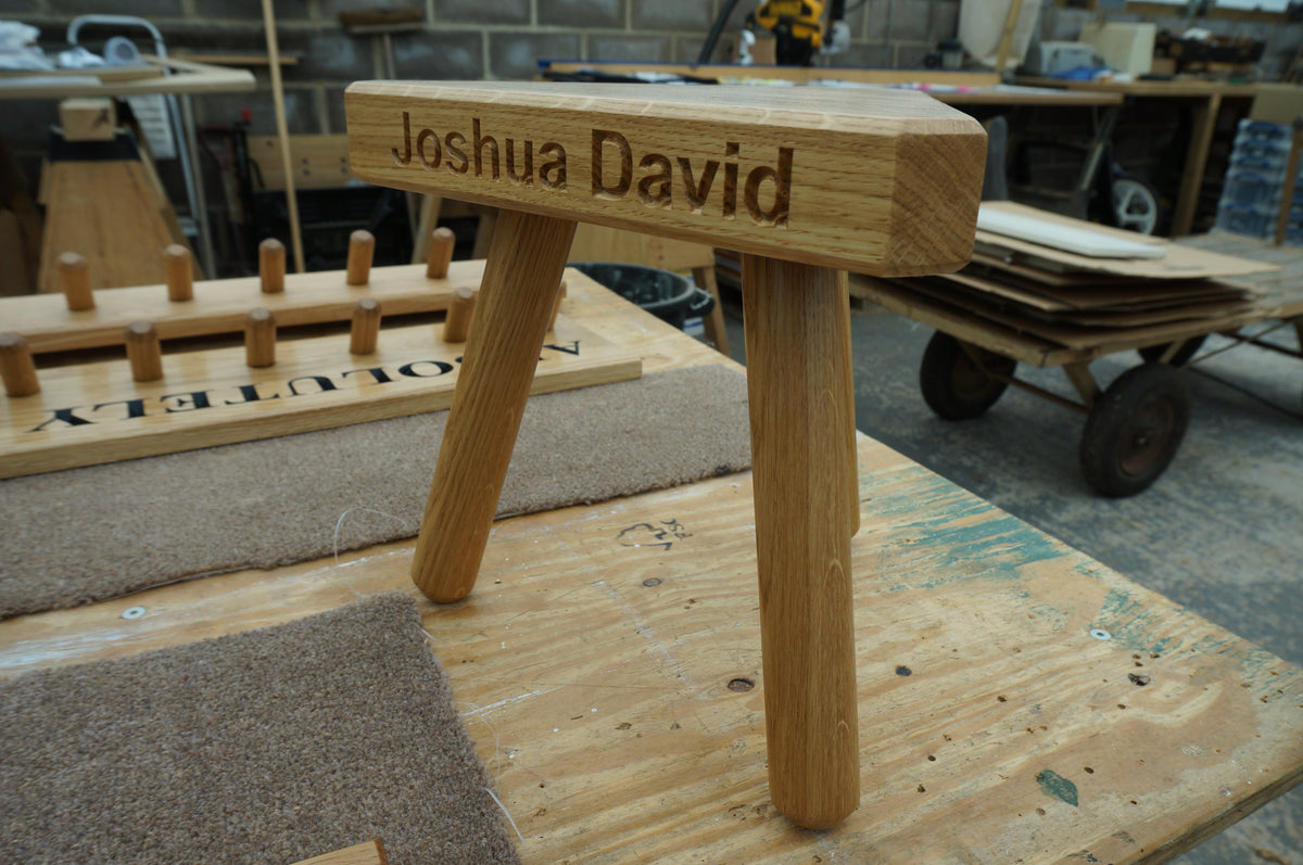 Child&#39;s Solid Oak Milking Stool