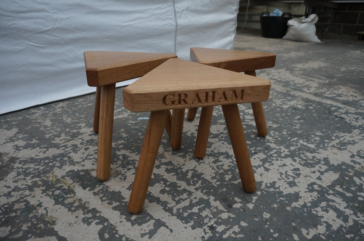 Daddy&#39;s Solid Oak Milking Stool