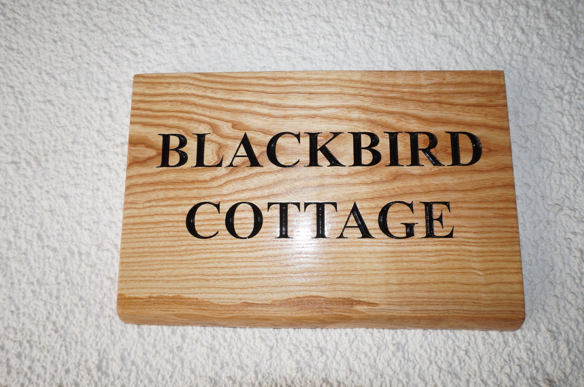 Solid Ash Live Edge House Name Sign (L 37cm : H 25cm : D 2.5cm.)