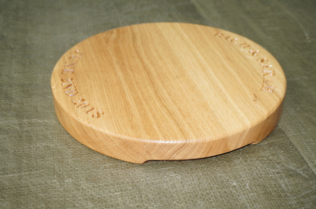 Solid Wood Engraved Cake / Cheese / Food Board (12 inch diameter)