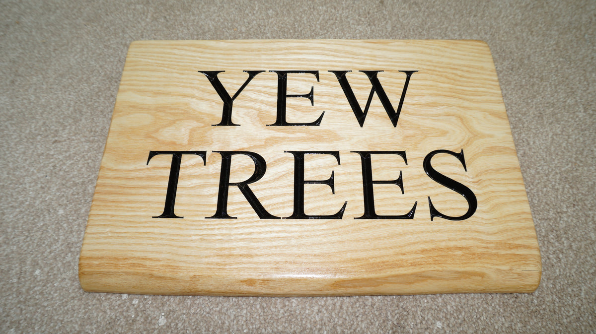 Solid Ash Live Edge House Name Sign (L 37cm : H 25cm : D 2.5cm.)