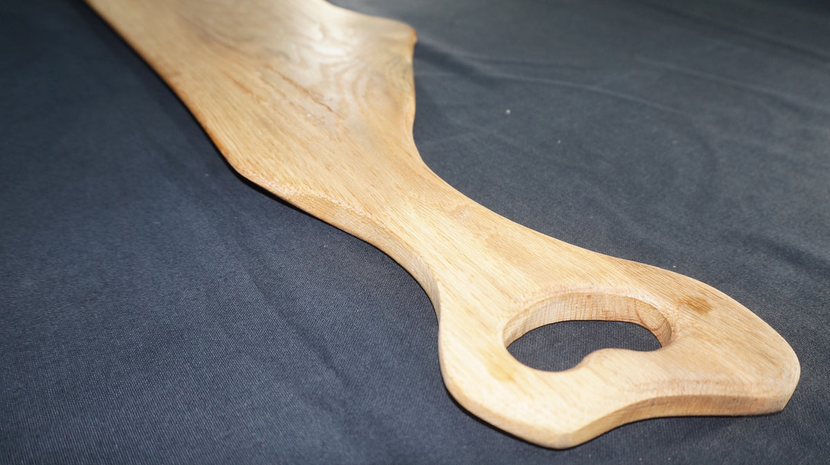 Oak Charcuterie Platter. (Natural Edged with handle and hole.)