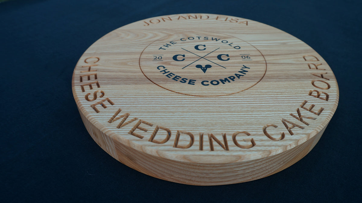 Solid Wood Engraved Cake Stand