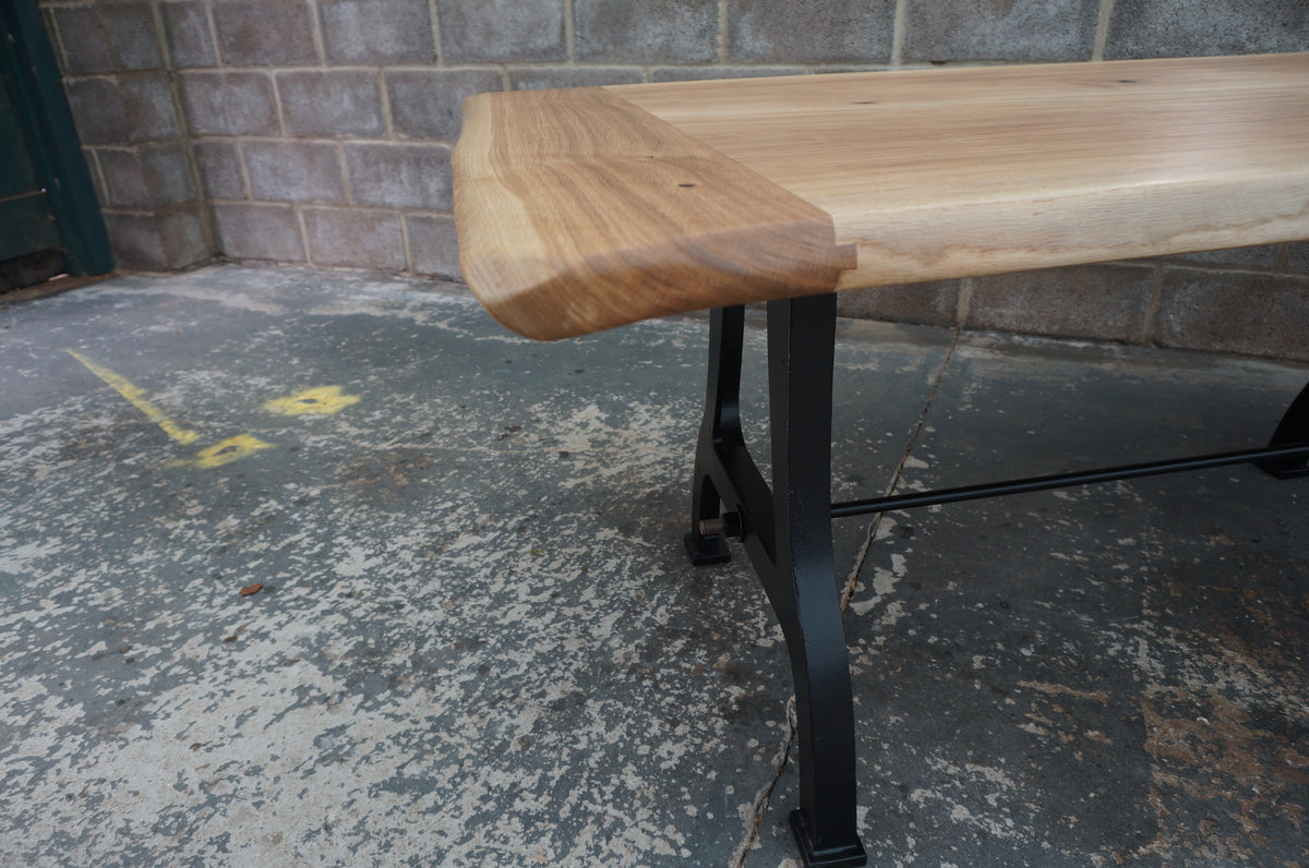 ROSS Solid English Oak Dining Table, Natural edged. 214x90cm