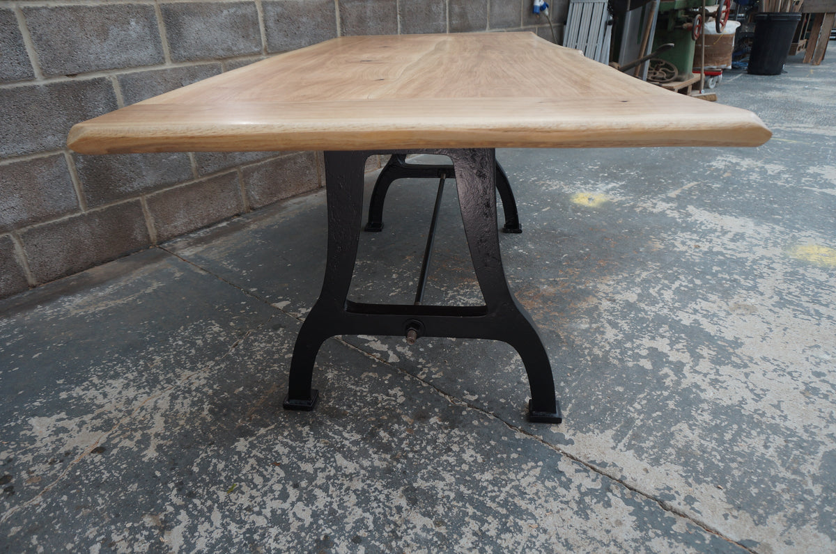 ROSS Solid English Oak Dining Table, Natural edged. 214x90cm