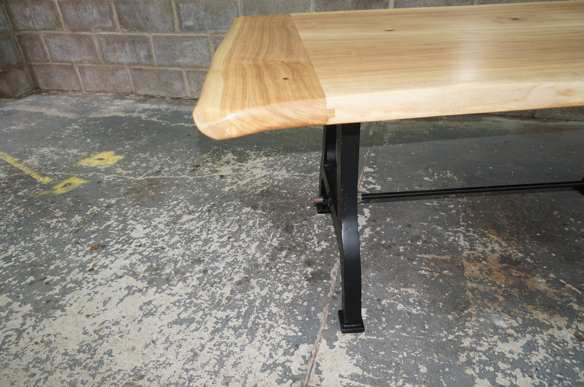 ROSS Solid English Oak Dining Table, Natural edged. 214x90cm