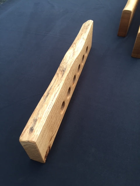 Live Edge Wall-mounted Wine Rack, Solid Oak (6 bottle)