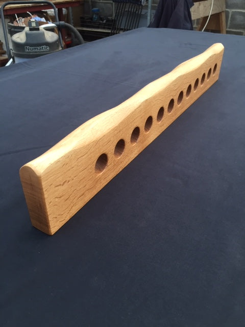 Live Edge Wall-mounted Wine Rack, Solid Oak (12 bottle)