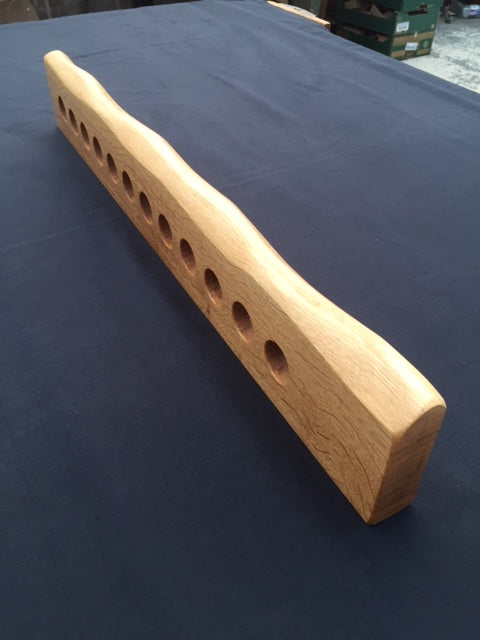 Live Edge Wall-mounted Wine Rack, Solid Oak (12 bottle)