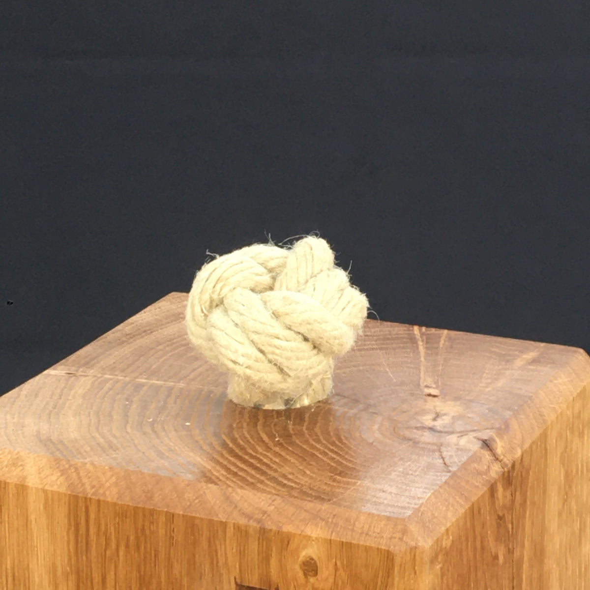 Solid Green Oak Doorstop with Hand Spliced Rope Handle &amp; Rubber Feet (small)