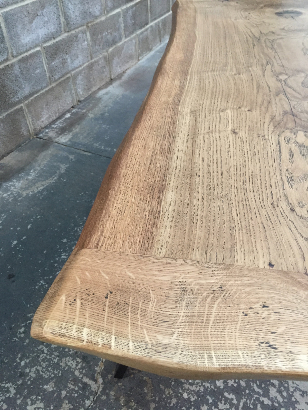 HERBERT Solid English Oak Dining Table, Natural edged. 170x60cm
