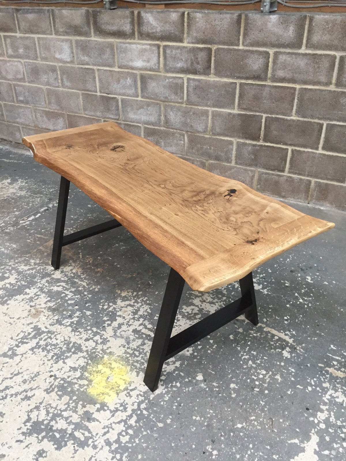 HERBERT Solid English Oak Dining Table, Natural edged. 170x60cm