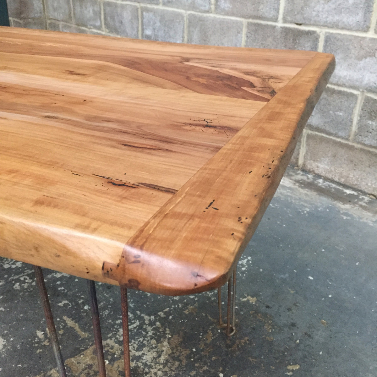 APPLE Solid English Apple Wood Dining Table, Natural edged. 159x75cm