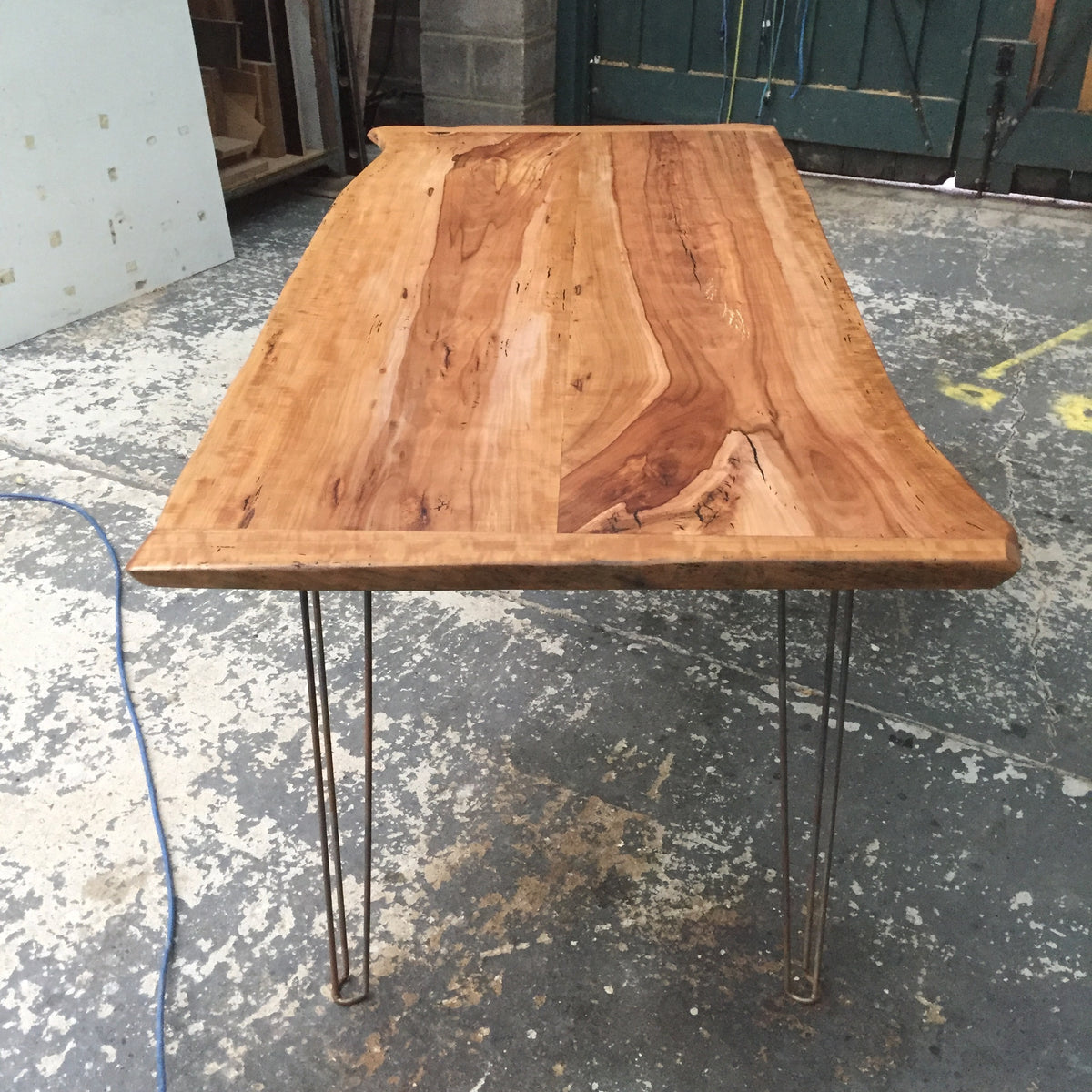 APPLE Solid English Apple Wood Dining Table, Natural edged. 159x75cm