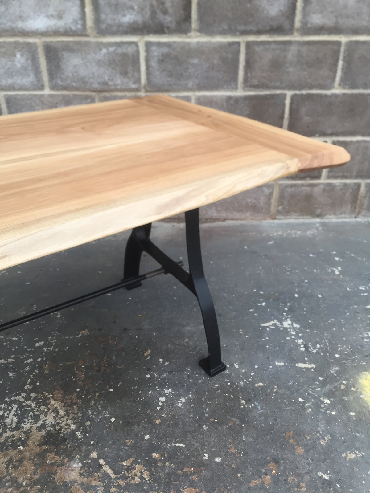 ROSS Solid English Oak Dining Table, Natural edged. 214x90cm