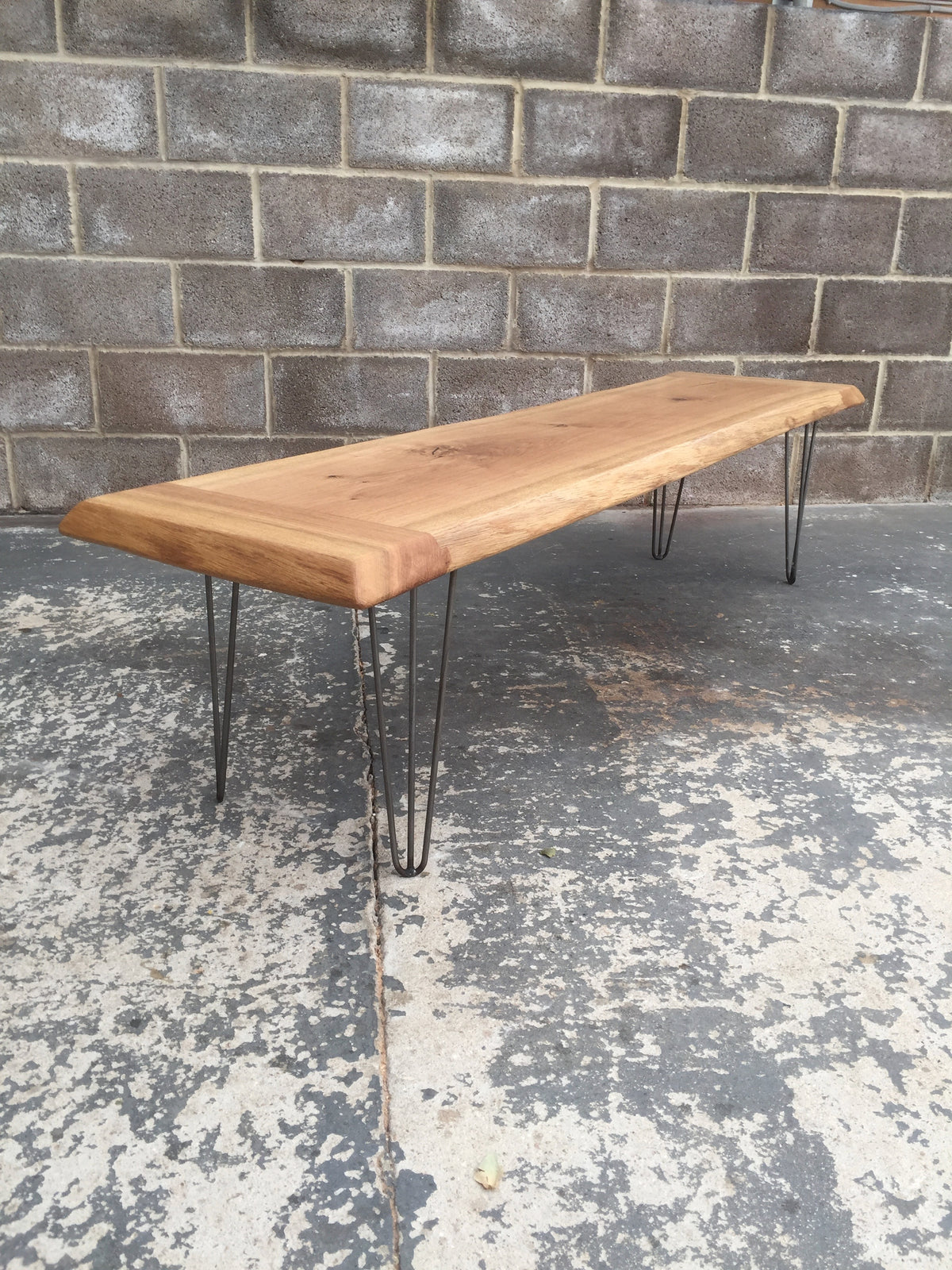 MARY Solid English Oak Bench, Natural edged. 190x46cm