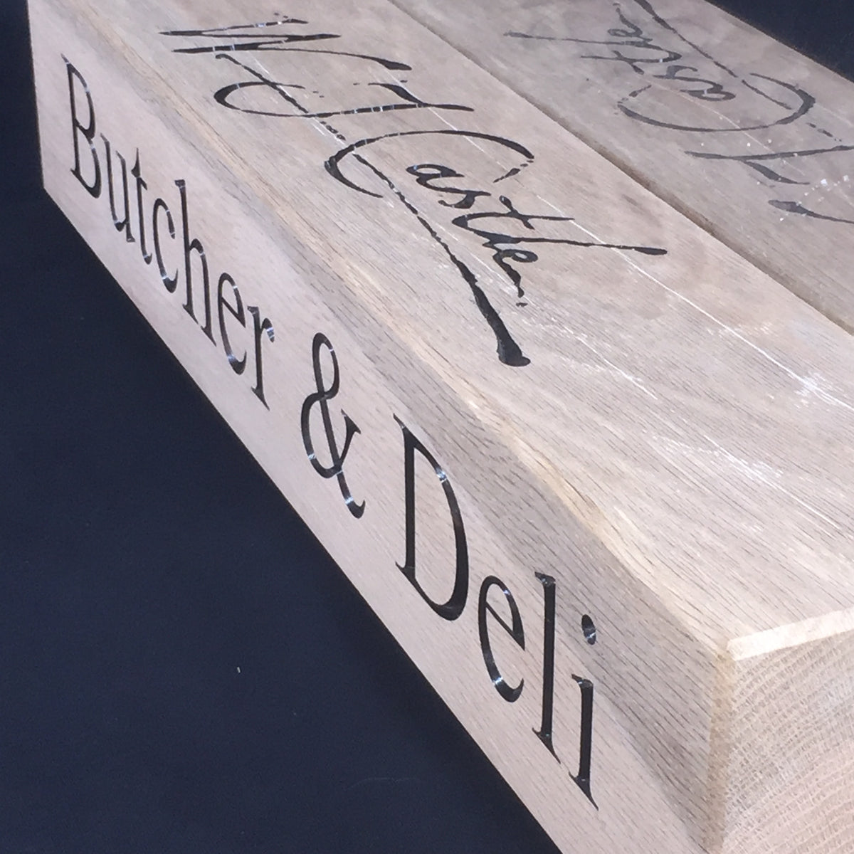 Solid Oak Pavement Sign Base