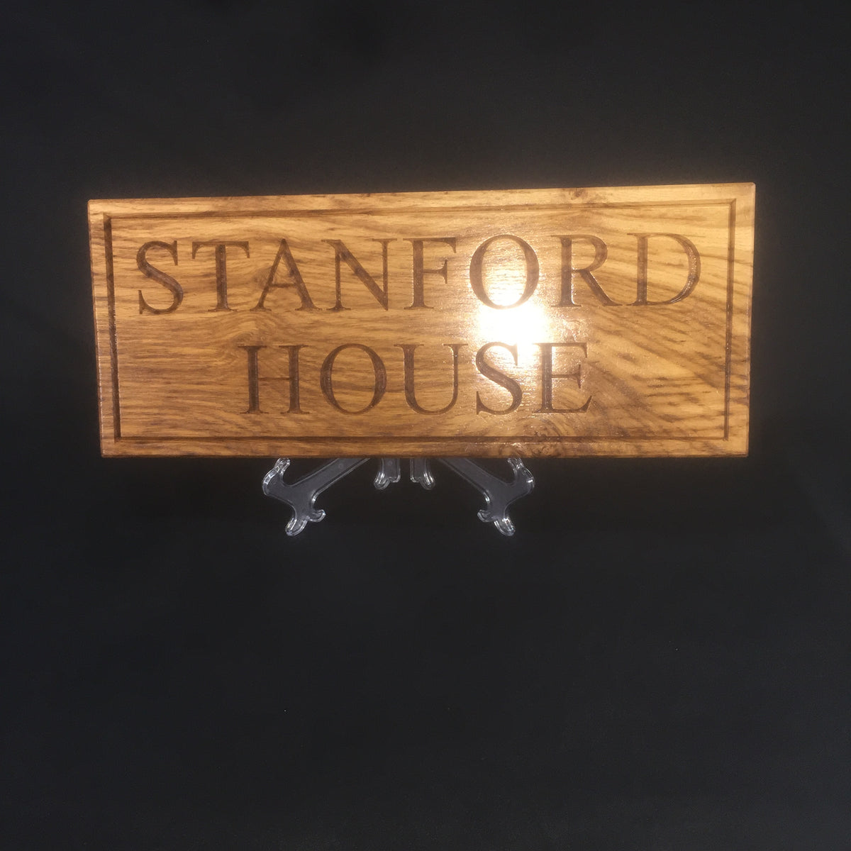 Solid Oak House Name Sign (L 50cm : H 20cm : D 2.5cm.)