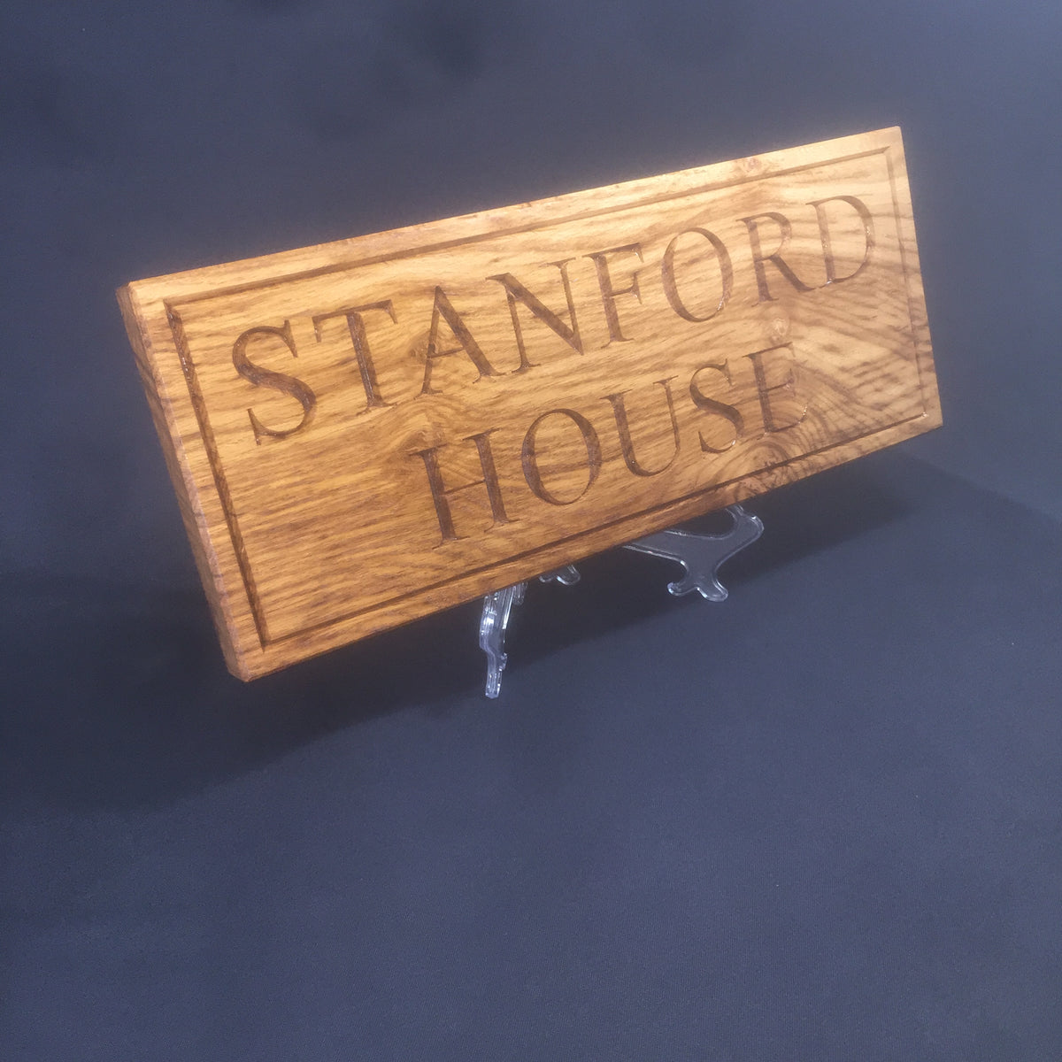 Solid Oak House Name Sign (L 50cm : H 20cm : D 2.5cm.)
