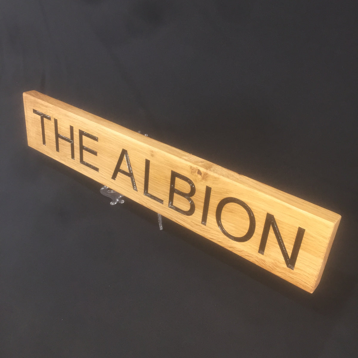 Solid Oak House Name Sign (L 62cm : H 18.2cm : D 2.5cm.)