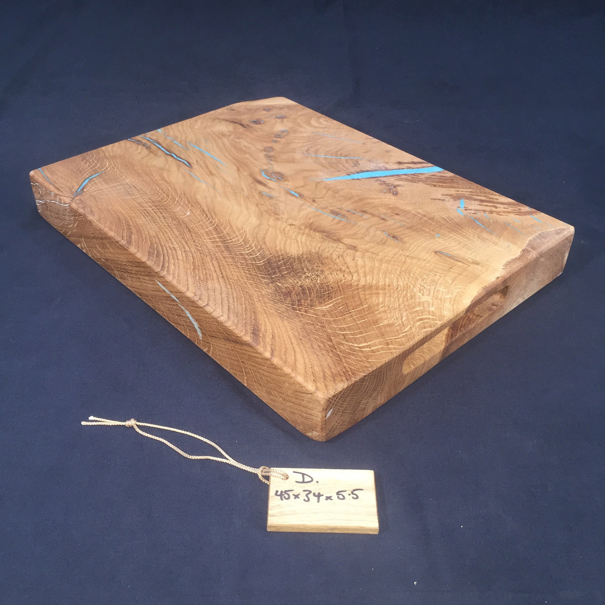 Oak Chopping Board. (Square Edged with resin detailing.)D 45x34x5.5cm