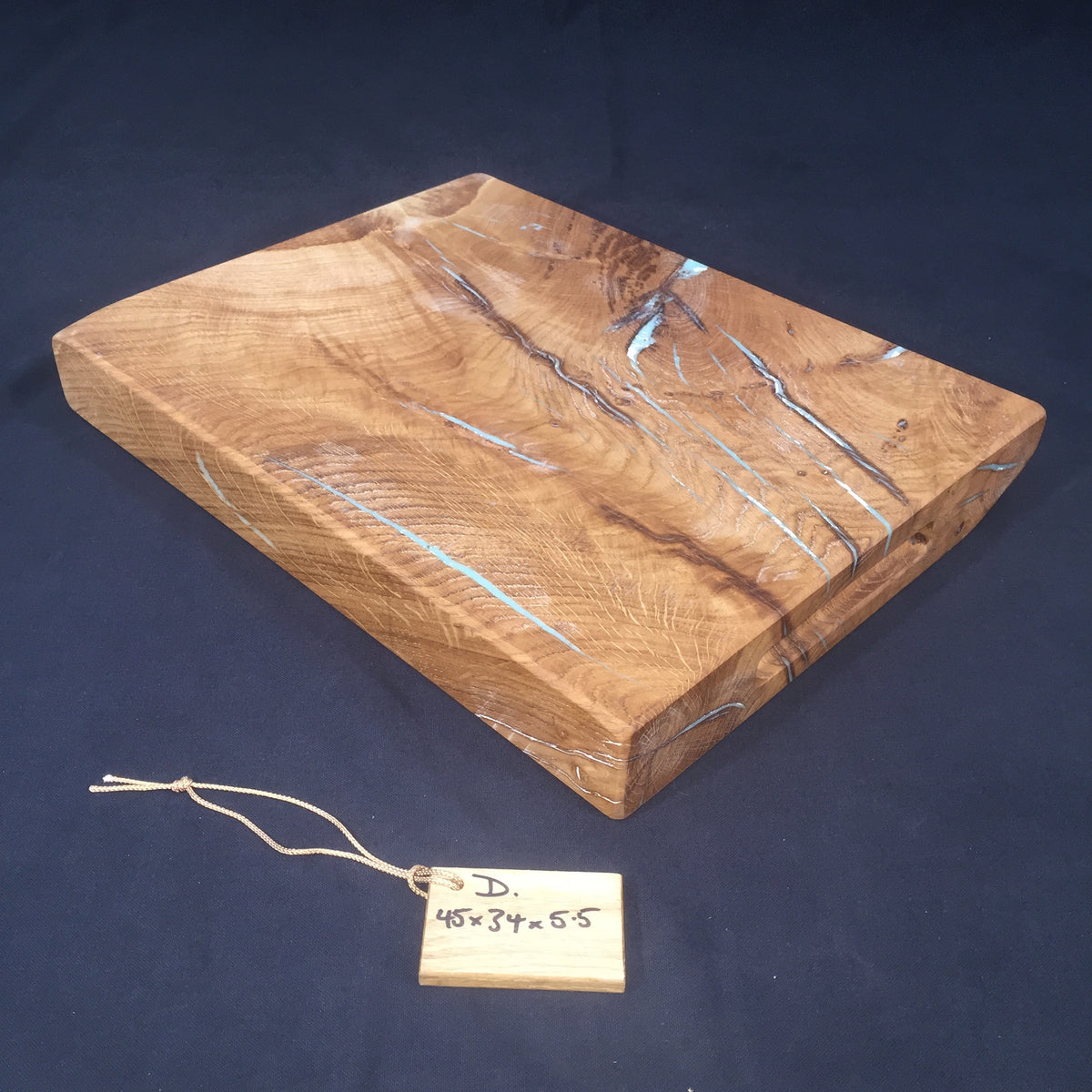 Oak Chopping Board. (Square Edged with resin detailing.)D 45x34x5.5cm