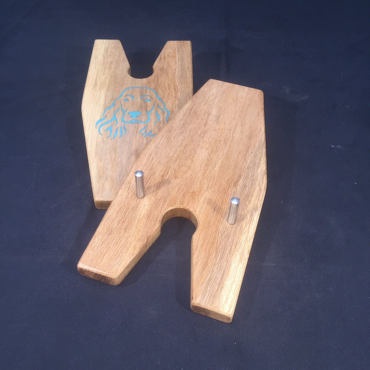 Solid Oak Boot Jack (Resin Filled engraving.)