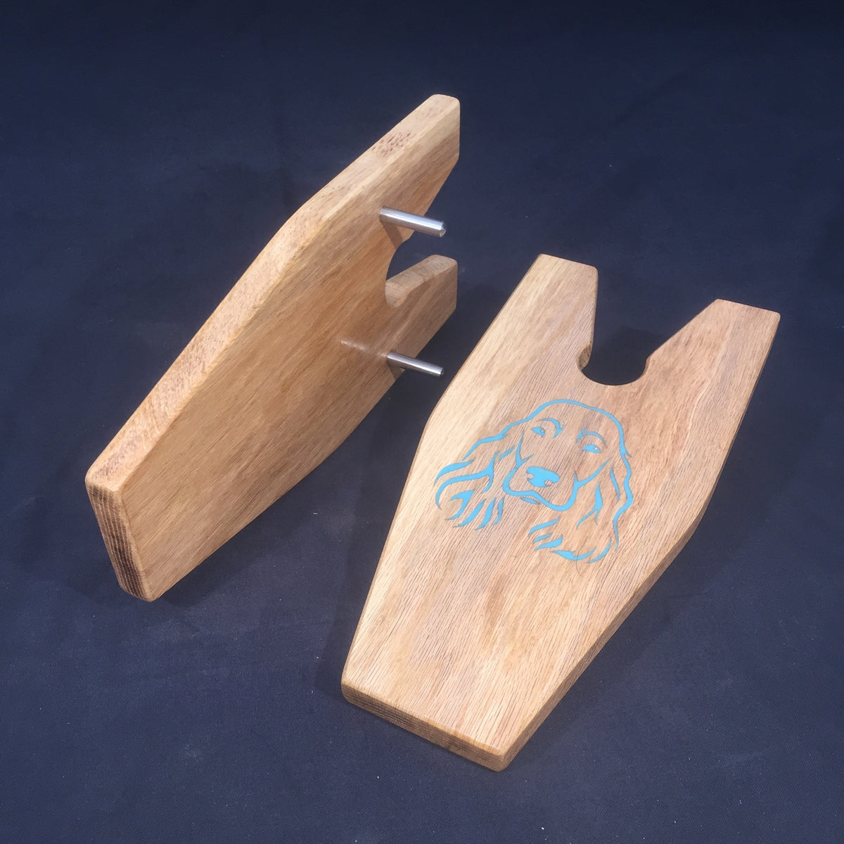 Solid Oak Boot Jack (Resin Filled engraving.)