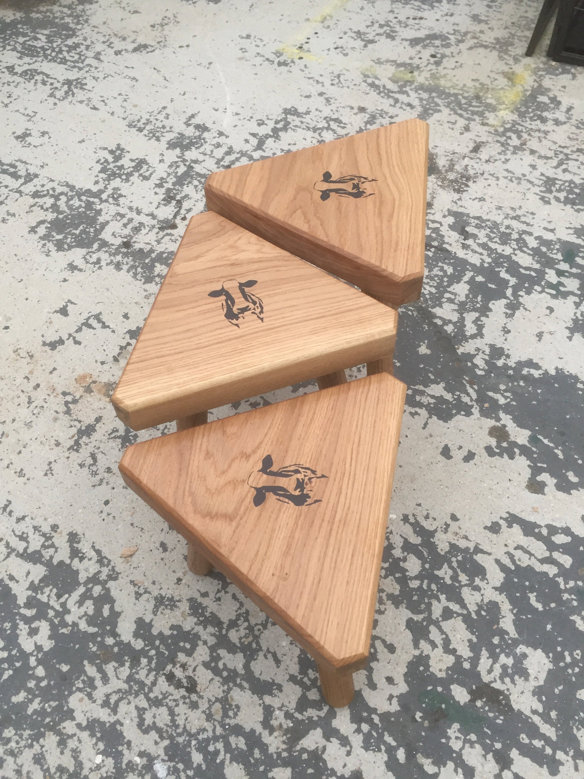 Daddy&#39;s Solid Oak Milking Stool