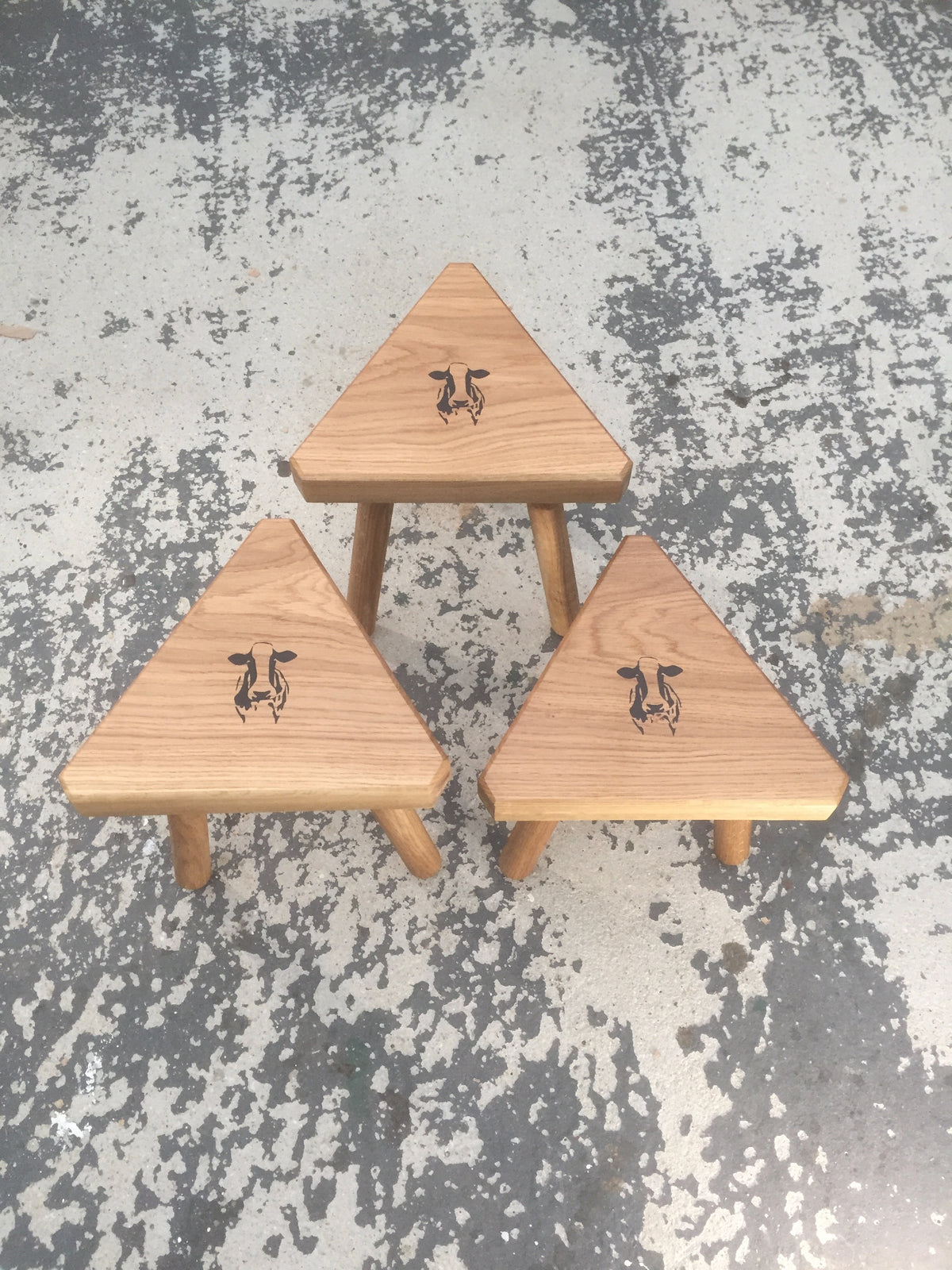 Child&#39;s Solid Oak Milking Stool