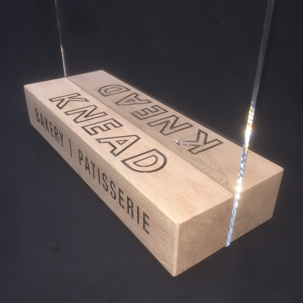 Solid Oak Pavement Sign Base