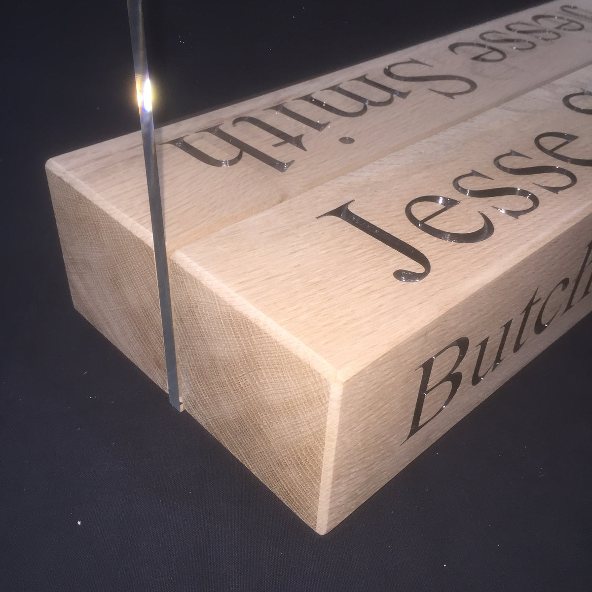Solid Oak Pavement Sign Base