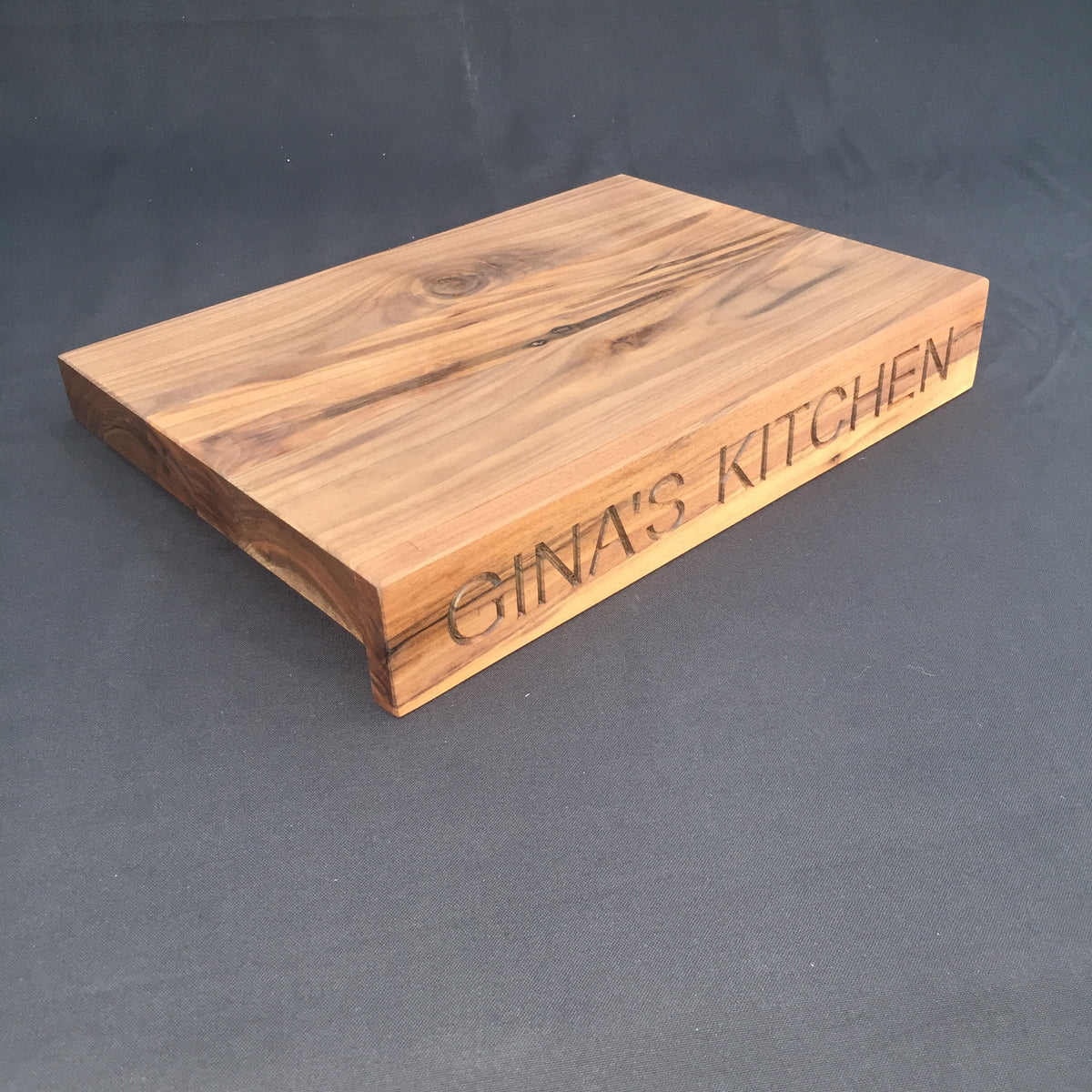 Hardwood Kitchen Board with Lip. 46cm x 4cm x 33cm