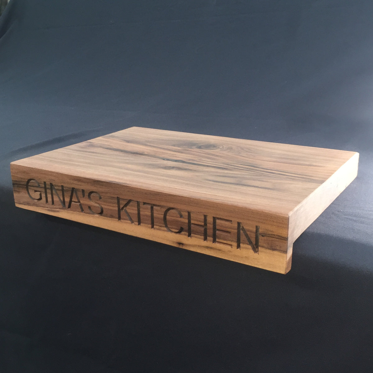 Hardwood Kitchen Board with Lip. 46cm x 4cm x 33cm
