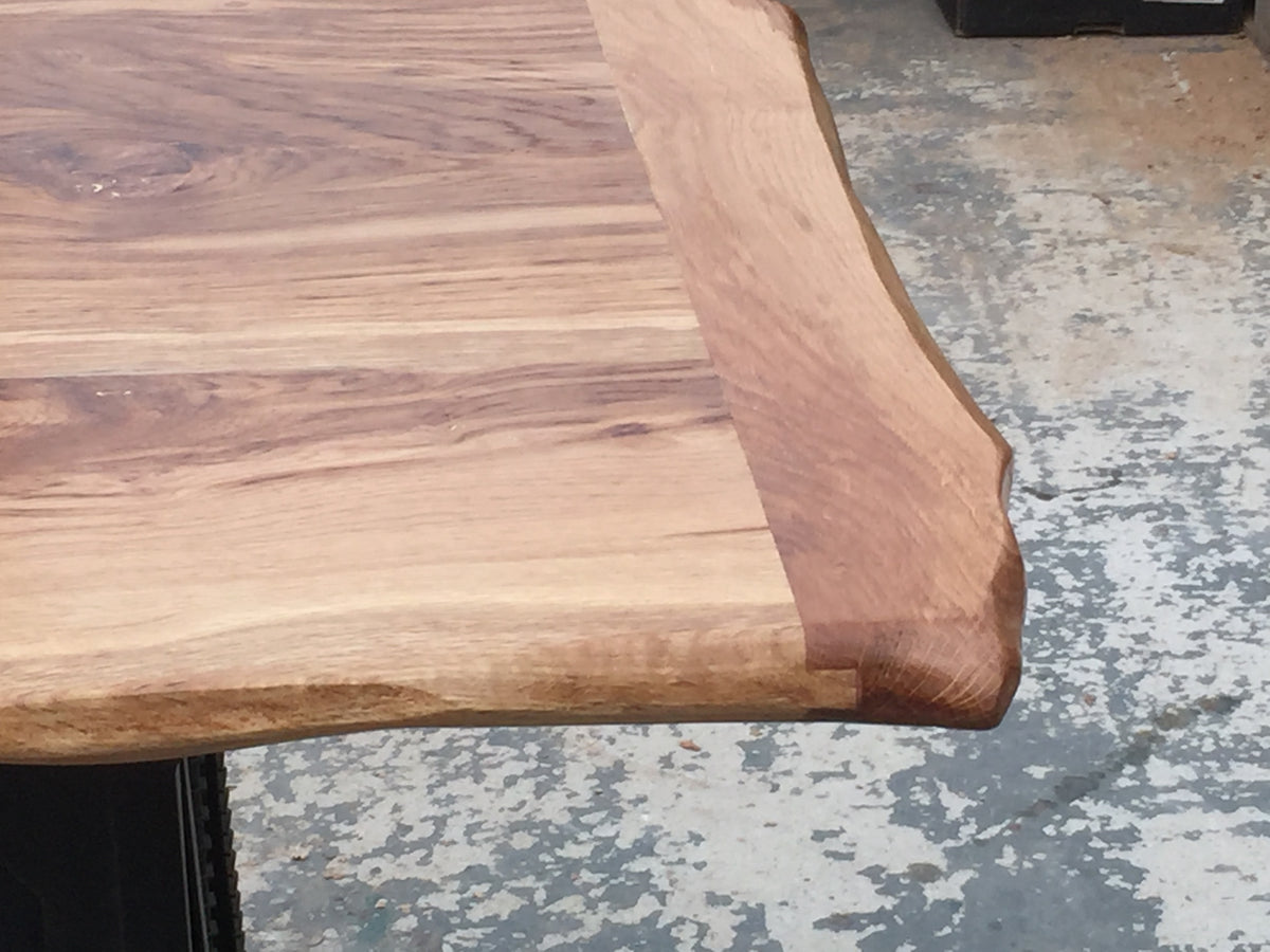 Solid English Oak Dining Table, Natural edged. 100x90cm