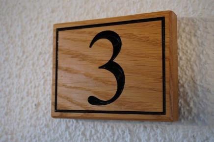 Solid oak Traditional House Number Sign, personalise &amp; engrave, garage or building Hand crafted The Fine Wooden Article Company, Gloucestershire UK