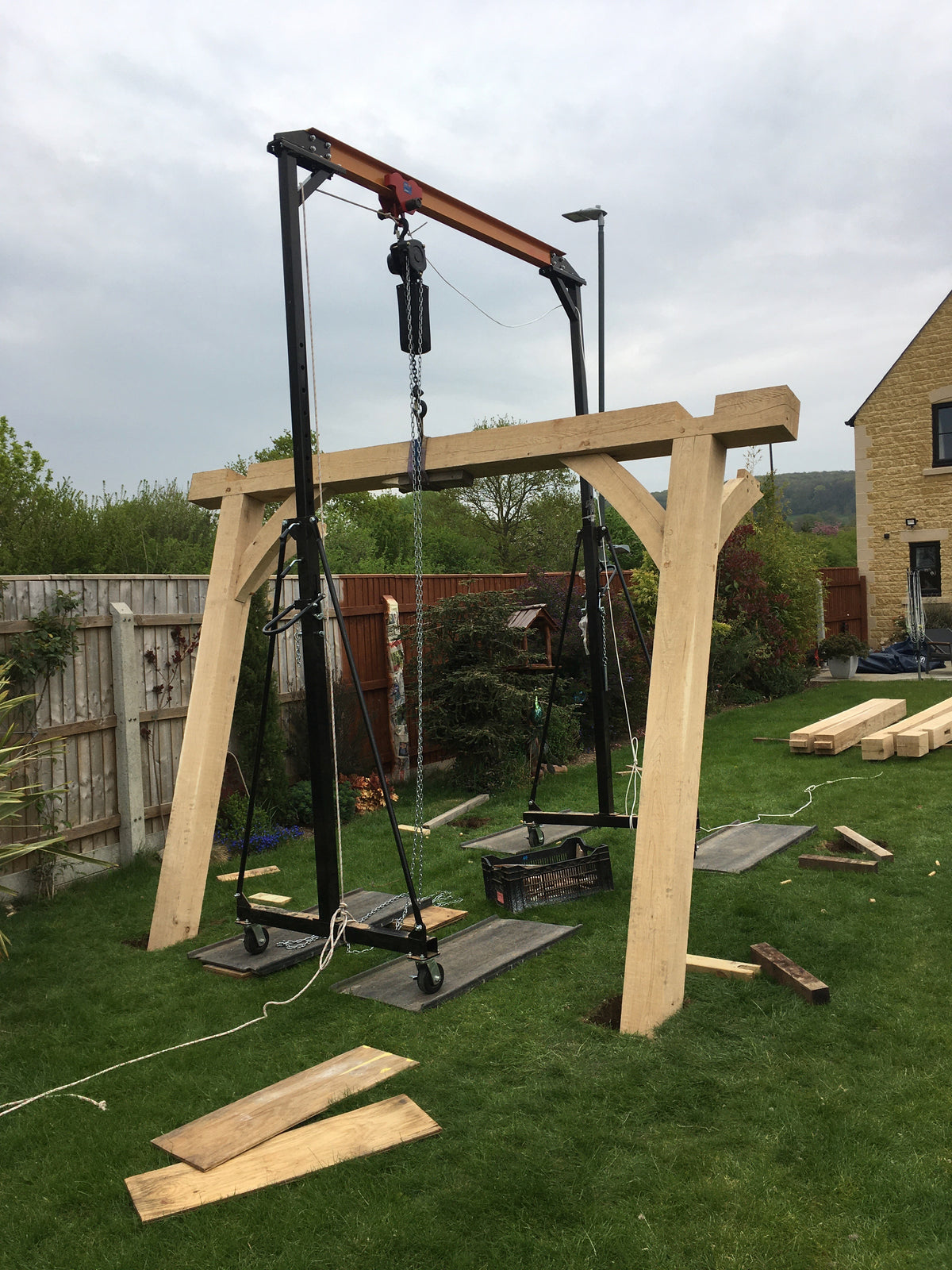 Design Build and Installation of an Oak Frame Pergola or Gazebo