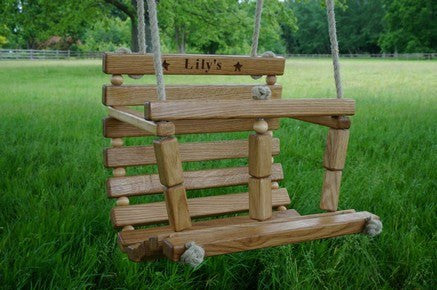 Toddler 'The Lily Swing' Solid Oak Tree Swing Toddler
