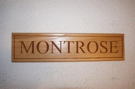 Medium solid oak rectangular House Name Sign, bespoke, hand engraved, High Quality, durable, standard crafted in our wood working workshop, Gloucestershire, UK. The Fine Wooden Article Company.