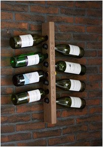 Engraved An 8 bottle wall-mounted wine rack handcrafted in our workshop from sustainably sourced solid Oak, Walnut, Wenge or Bamboo for home &amp; commercial interiors. UK. The Fine Wooden Article Company.