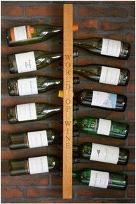 Engraved A 12 bottle wall-mounted wine rack handcrafted in our workshop from sustainably sourced solid Oak, Walnut, Wenge or Bamboo for home &amp; commercial interiors. UK. The Fine Wooden Article Company