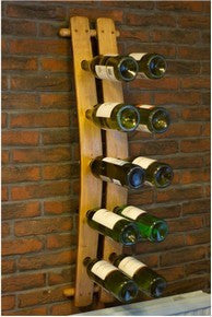 Double Oak Stave 10 Bottle Wine Bottle Rack Hand crafted from reclaimed vintage wine oak barrels by The Fine Wooden Article Company, UK.